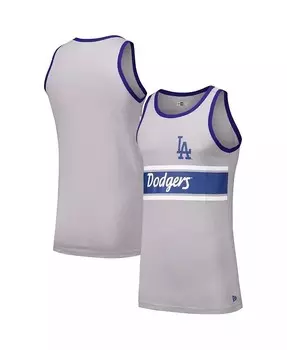 Мужская серая трикотажная майка Los Angeles Dodgers Ringer New Era, серый