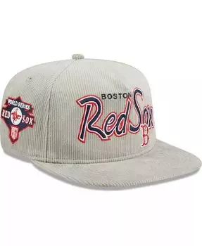 Мужская серая вельветовая регулируемая шляпа для гольфиста Boston Red Sox New Era, серый