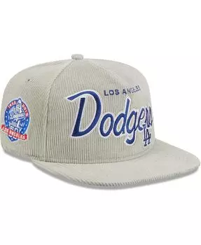 Мужская серая вельветовая регулируемая шляпа для гольфиста Los Angeles Dodgers New Era