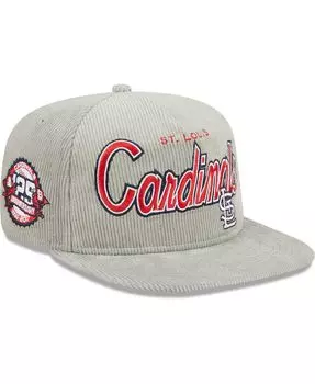 Мужская серая вельветовая регулируемая шляпа St. Louis Cardinals для гольфиста New Era