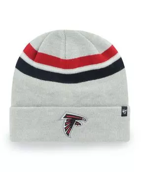 Мужская серая вязаная шапка Atlanta Falcons Monhegan с манжетами '47 Brand