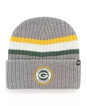 Мужская серая вязаная шапка Green Bay Packers Highline с манжетами '47 Brand, серый