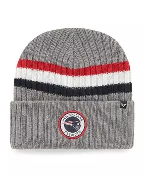 Мужская серая вязаная шапка New England Patriots Highline с манжетами '47 Brand