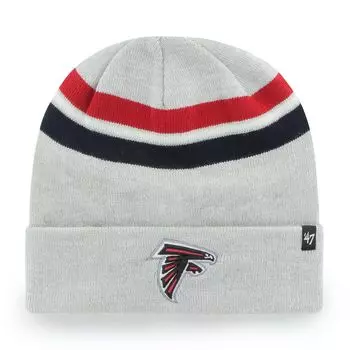 Мужская серая вязаная шапка с манжетами Atlanta Falcons Monhegan '47 47 Brand
