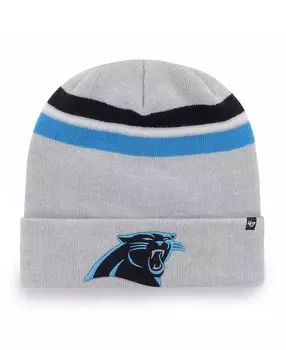 Мужская серая вязаная шапка с манжетами Carolina Panthers Monhegan '47 Brand
