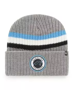 Мужская серая вязаная шапка с манжетами и высоким силуэтом Carolina Panthers '47 Brand, серый