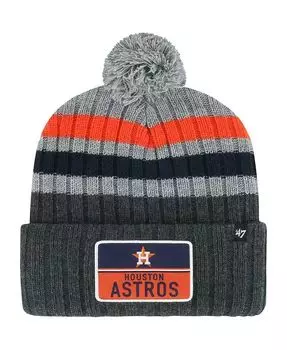 Мужская серая вязаная шапка с манжетами и помпоном Houston Astros Stack '47 Brand, серый