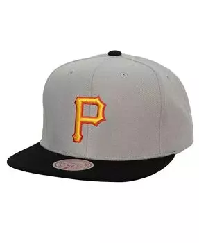 Мужская серая выездная бейсболка Pittsburgh Pirates Cooperstown Collection Snapback Mitchell & Ness, серый