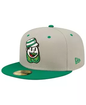 Мужская серая, зеленая шляпа Down East Wood Ducks Kinston Collard Greens Theme Night 59FIFTY. New Era