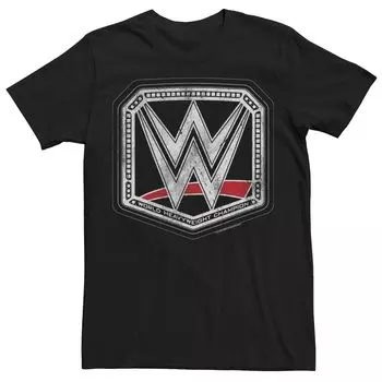 Мужская серебряная футболка с логотипом чемпиона мира WWE в тяжелом весе Licensed Character