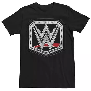 Мужская серебряная футболка с логотипом чемпиона мира WWE в тяжелом весе Licensed Character, черный