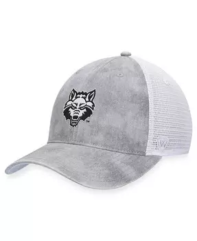 Мужская серо-белая регулируемая шляпа Arkansas State Red Wolves Slate Trucker Top Of The World, серый
