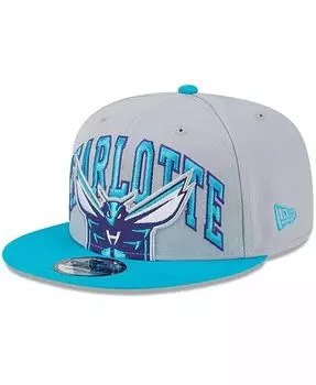 Мужская серо-бирюзовая двухцветная шляпа Charlotte Hornets Tip-Off 9FIFTY Snapback New Era, серый