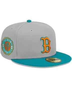 Мужская серо-бирюзовая шляпа Boston Red Sox 59FIFTY New Era