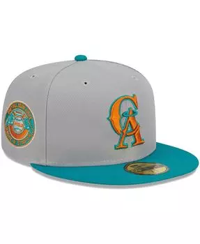Мужская серо-бирюзовая шляпа California Angels Cooperstown Collection 59FIFTY. New Era