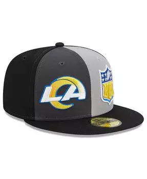 Мужская серо-черная кепка Los Angeles Rams 2023 Sideline 59FIFTY New Era