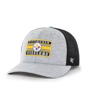 Мужская серо-черная кепка Pittsburgh Steelers Motivator Flex с принтом меланжевого цвета '47 Brand