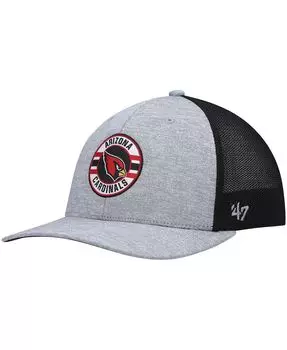 Мужская серо-черная мужская шляпа Arizona Cardinals Motivator Flex с принтом '47 Brand