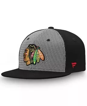 Мужская серо-черная приталенная шляпа Chicago Blackhawks Versalux Fanatics, мультиколор