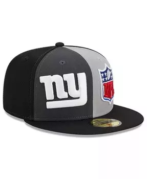 Мужская серо-черная приталенная шляпа New York Giants 2023 Sideline 59FIFTY New Era, серый