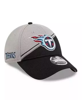Мужская серо-черная регулируемая кепка Tennessee Titans 2023 Sideline 9FORTY New Era, серый