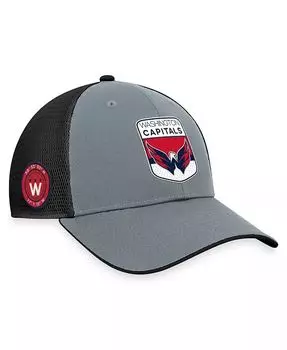 Мужская серо-черная регулируемая кепка Washington Capitals Authentic Pro Home Ice Trucker Fanatics, серый