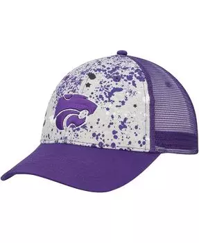 Мужская серо-фиолетовая кепка Kansas State Wildcats Love Fern Trucker Snapback Colosseum