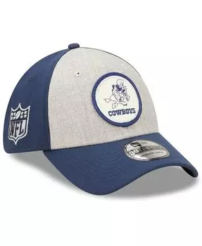 Мужская серо-темно-серая кепка Dallas Cowboys 2022 Sideline 39THIRTY Historic Flex Hat New Era