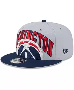 Мужская серо-темно-синяя двухцветная бейсболка Washington Wizards Tip-Off 9FIFTY Snapback New Era, серый