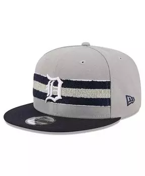 Мужская серо-темно-синяя кепка Snapback с ремешком Detroit Tigers Band 9FIFTY New Era, серый