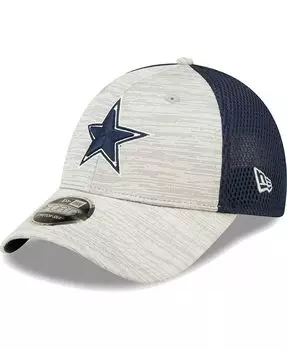 Мужская серо-темно-синяя регулируемая шляпа Snapback Dallas Cowboys Active 9FORTY New Era, серый