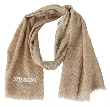 Мужская шаль Missoni из шерсти с запахом и бахромой, коричневый