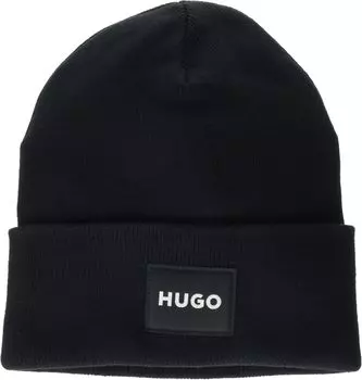 Мужская шапка-бини Hugo Xevon Patch Logo, черная Hugo Boss