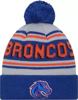 Мужская шапка-бини New Era Boise State Broncos с синими помпонами и надписью