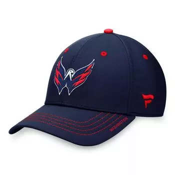Мужская шапка Fanatics темно-синего цвета с фирменным логотипом Washington Capitals Authentic Pro Rink Flex Hat