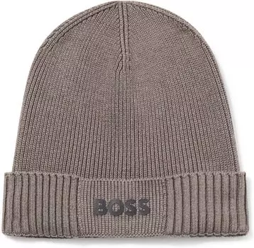 Мужская шапка Hugo Boss Asic, светло-серая пастельная, цвет light pastel grey