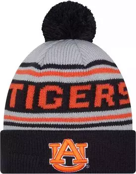 Мужская шапка New Era Auburn Tigers с синим помпоном и надписью