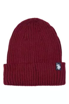 Мужская шапка-поло в рубчик Assn Windsor Wine Beanie Массивная шапка-бини U.S. Polo Assn