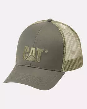 Мужская шапка с логотипом CAT, оливковый