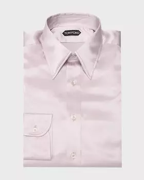 Мужская шелковая классическая рубашка Charmeuse Slim Fit TOM FORD, цвет Dusty Lilac