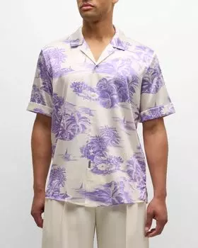 Мужская шелковая рубашка на пуговицах Brenden Island SER.O.YA, цвет Lavender Island