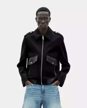 Мужская шерстяная куртка прямого кроя The Kooples, темно-синий