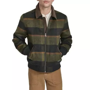 Мужская шерстяная куртка в клетку Levi's, цвет Gray Plaid