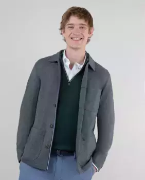 Мужская шерстяная рубашка с однотонным принтом El Ganso, серый