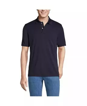 Мужская школьная форма из полиэстера с короткими рукавами-поло Lands' End, синий