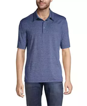 Мужская школьная форма Rapid Dry Space Dye поло Lands' End, синий