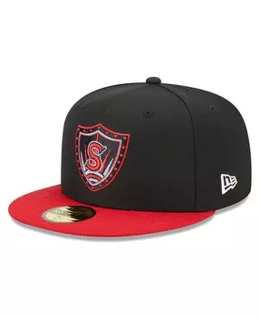 Мужская шляпа черного и красного цвета Spokane Indians Marvel x Minor League 59FIFTY New Era