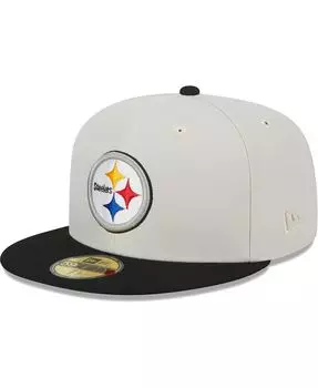 Мужская шляпа цвета хаки, черная, с нашивкой чемпионов Супербоула Pittsburgh Steelers 59FIFTY. New Era