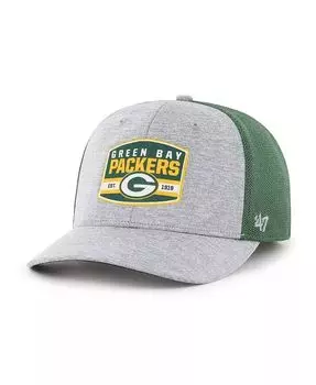 Мужская шляпа Green Bay Packers Motivator Flex с принтом серо-зеленого цвета '47 Brand, серый