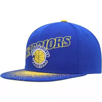 Мужская шляпа Mitchell & Ness Royal Golden State Warriors Hardwood Classics Energy Re-Take с крапинками и полями Snapback